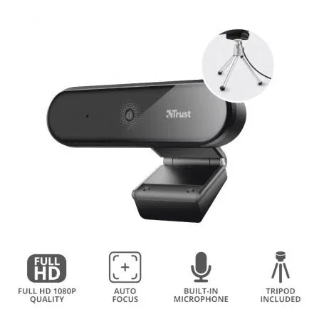 Trust Tyro Webcam Full HD con Enfoque Automático Trust Tyro Webcam Full HD con Enfoque Automático